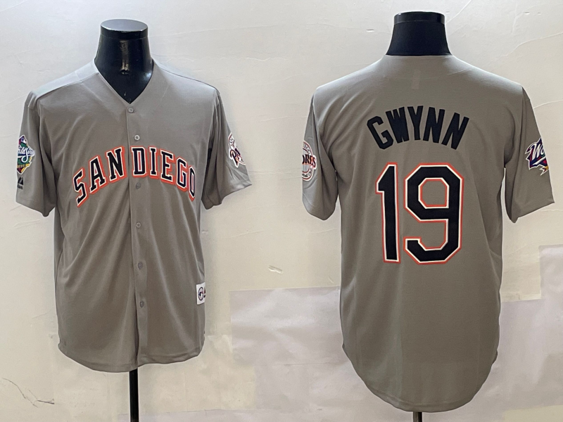 Men's San Diego Padres Tony Gwynn #19 Gray Limited Player Jersey1