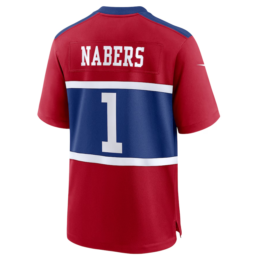 Men's New York Giants Malik NabersRed Jersey #1