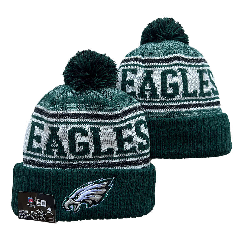 Philadelphia Eagles Pom Knit Hat-Midnight Green