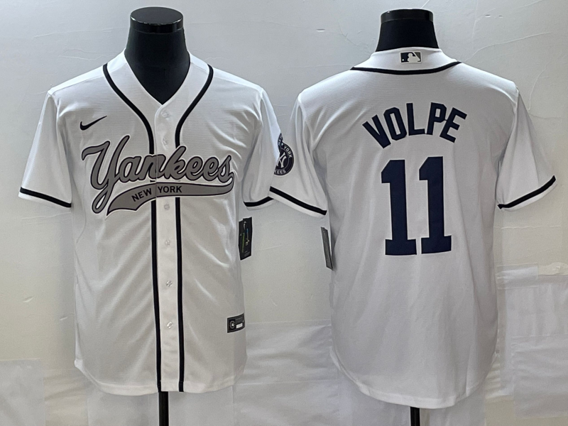Men's New York Yankees Anthony Volpe #11 White Player Jersey1 Joint Edition