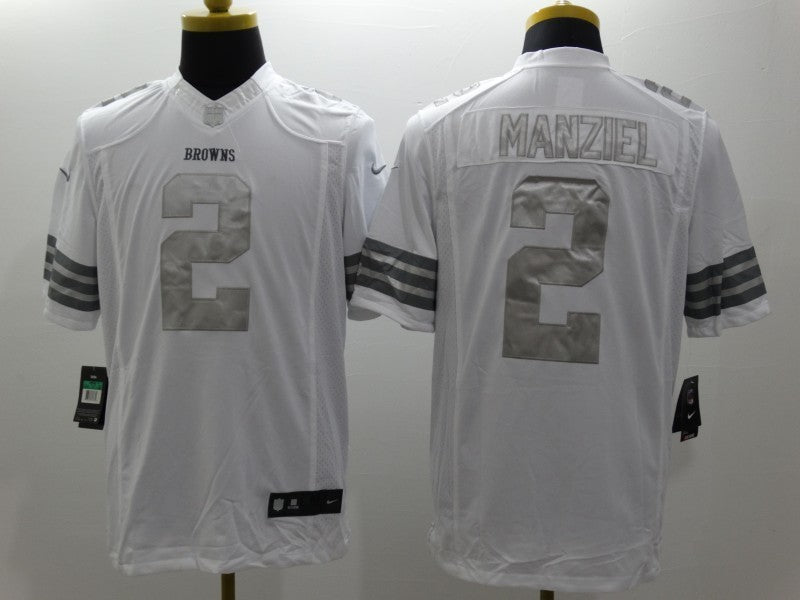 Men's Cleveland Browns Johnny Manziel #2 White Game Jersey1