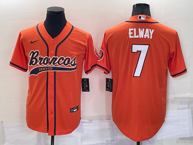 Men's Denver Broncos John Elway #7 Orange Game Jersey1 Joint Edition