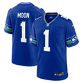 Warren Moon Seattle Seahawks  Throwback Retired   Game Jersey - Royal