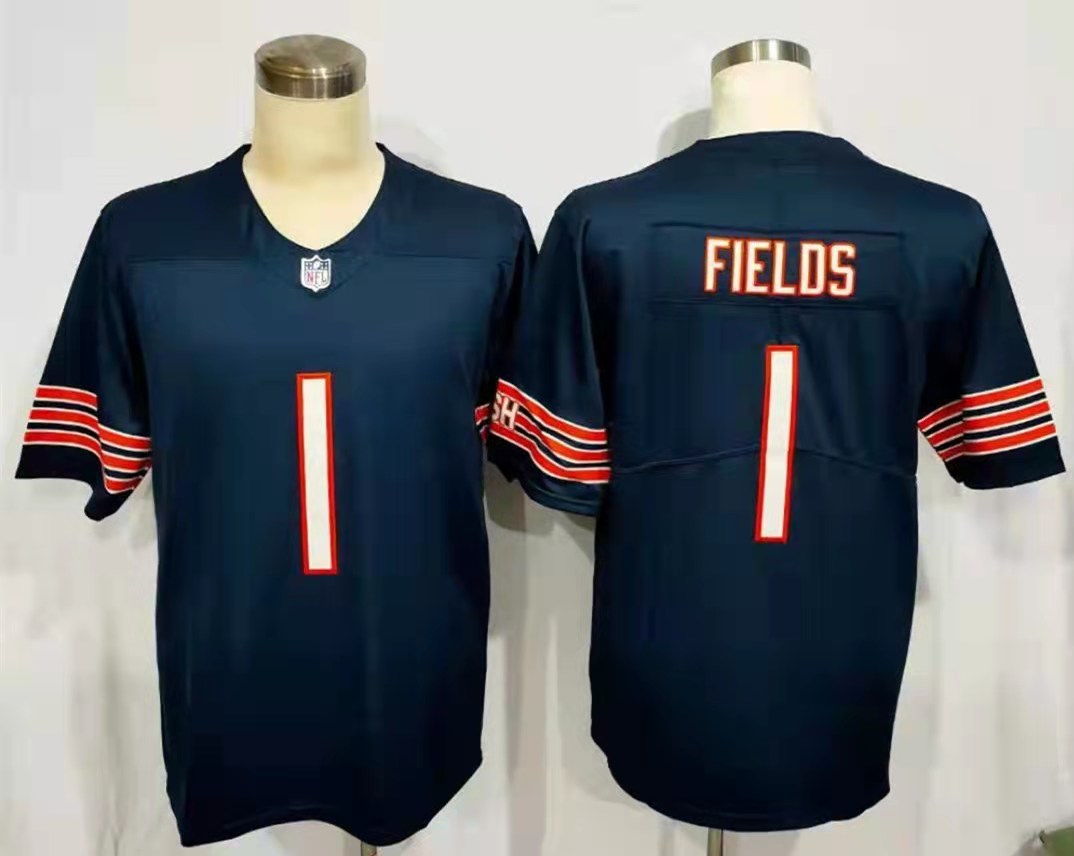 Men's Chicago Bears Justin Fields #1 Navy Vapor Limited Jersey1