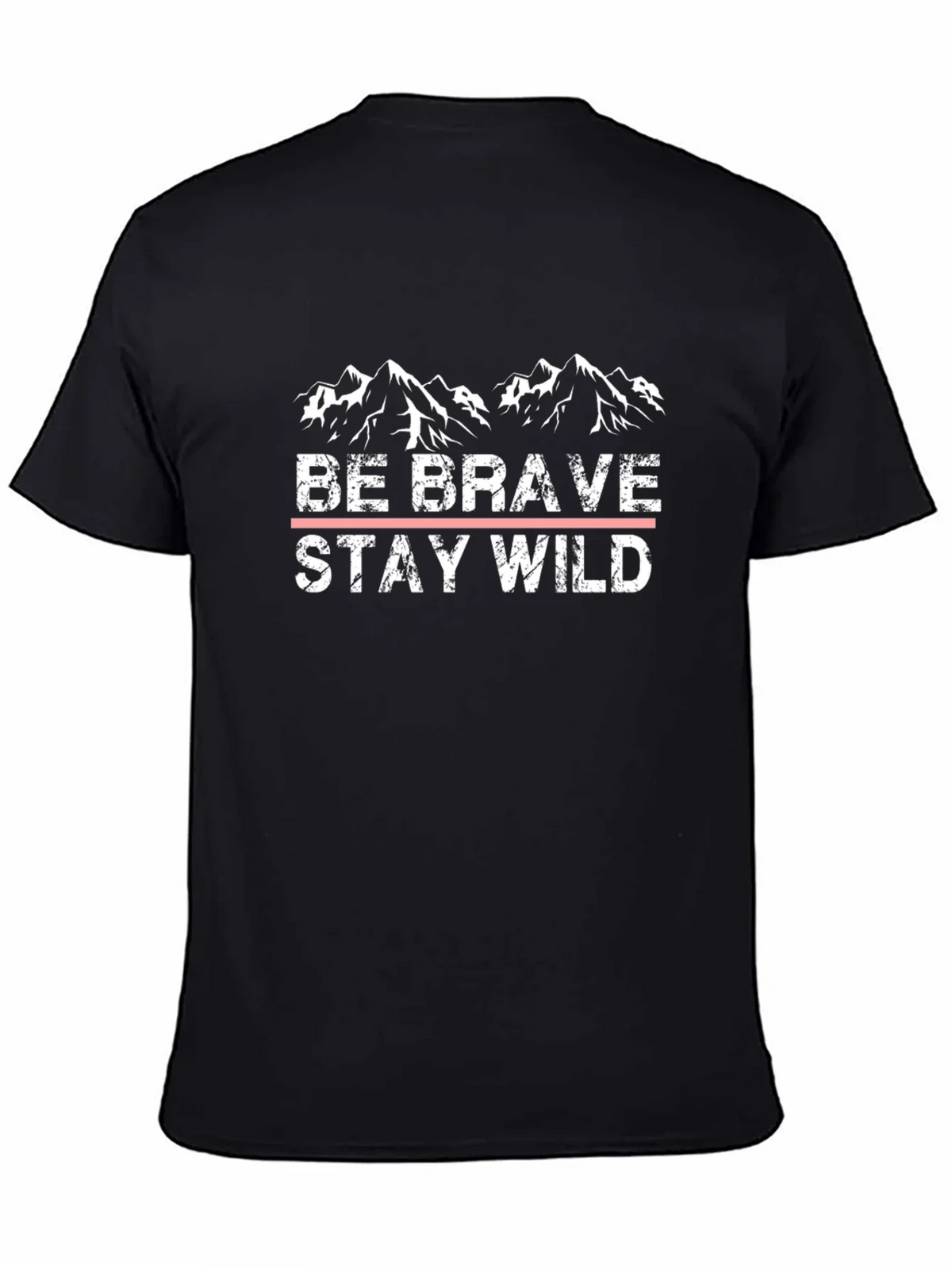 Be Brave Stay Wild Black Graphic T-Shirt