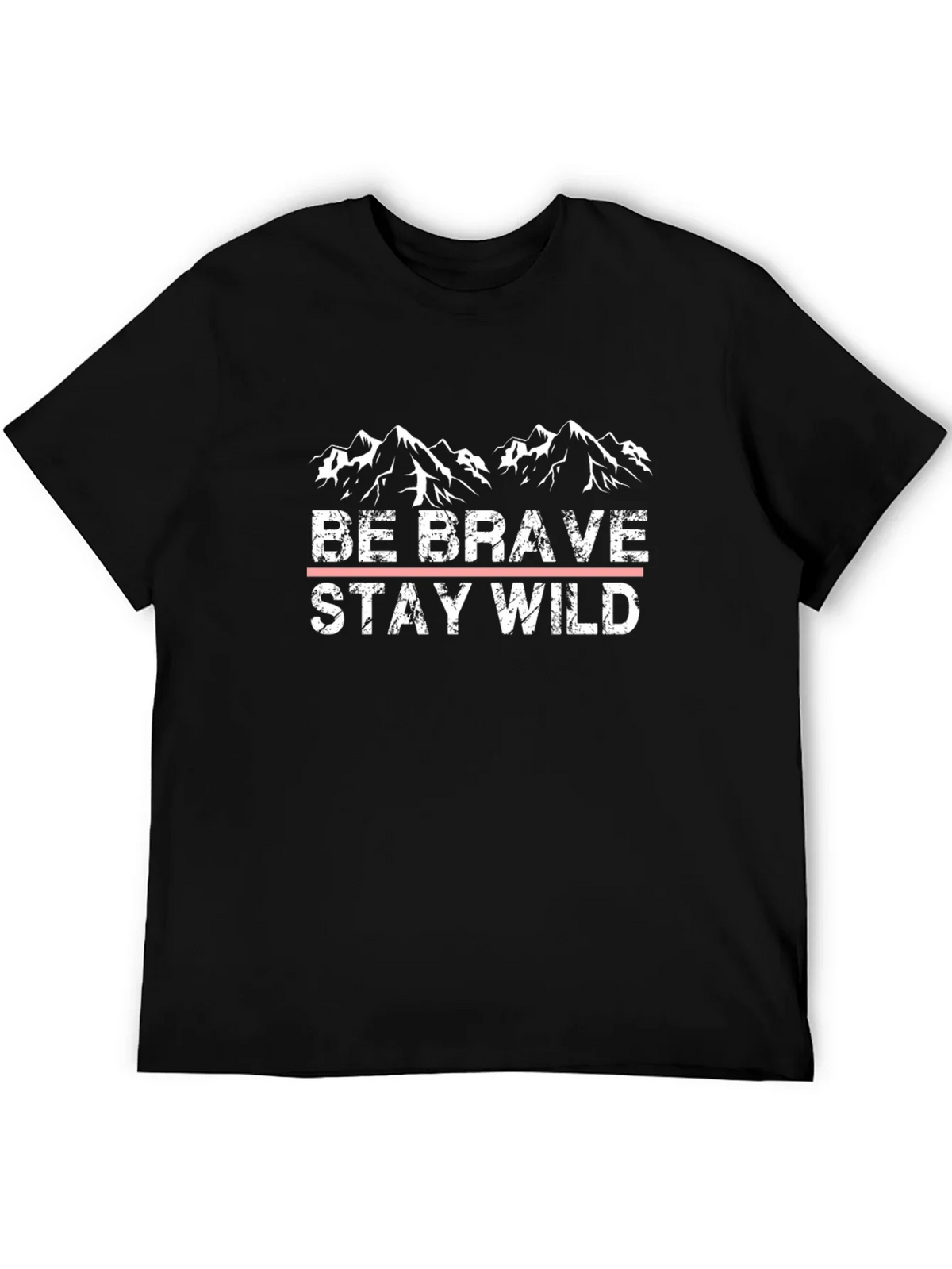 Be Brave Stay Wild Black Graphic T-Shirt