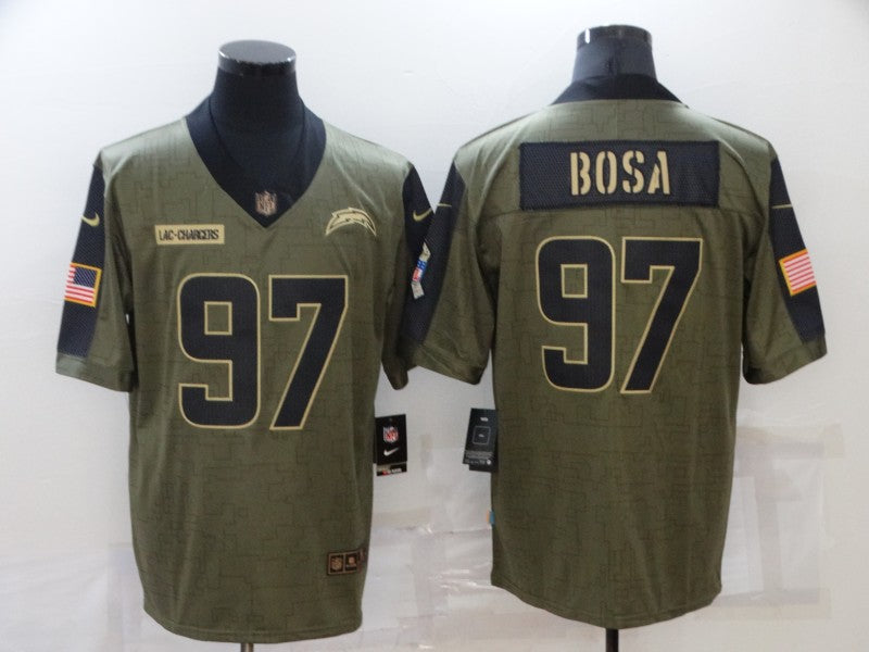Men's Los Angeles Chargers Joey Bosa #97 Brown Game Jersey1
