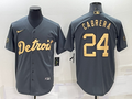 Men's Detroit Tigers Miguel Cabrera #24 Gray Stitched Jersey1