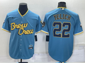 Men's Milwaukee Brewers Christian Yelich #22 Blue Stitched Jersey