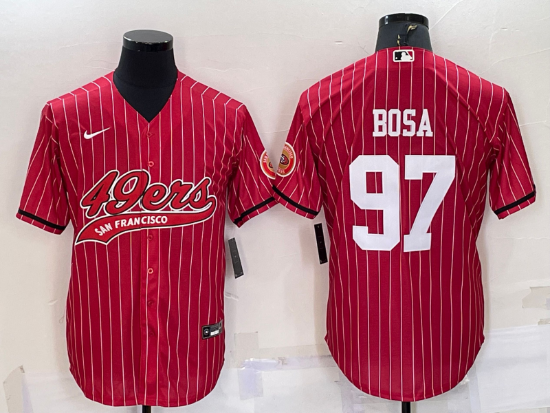 Men's San Francisco 49ers Nick Bosa #97 Red Player Jersey1 Joint Edition