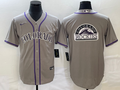 Men's Colorado Rockies Gray Replica Team Jersey1