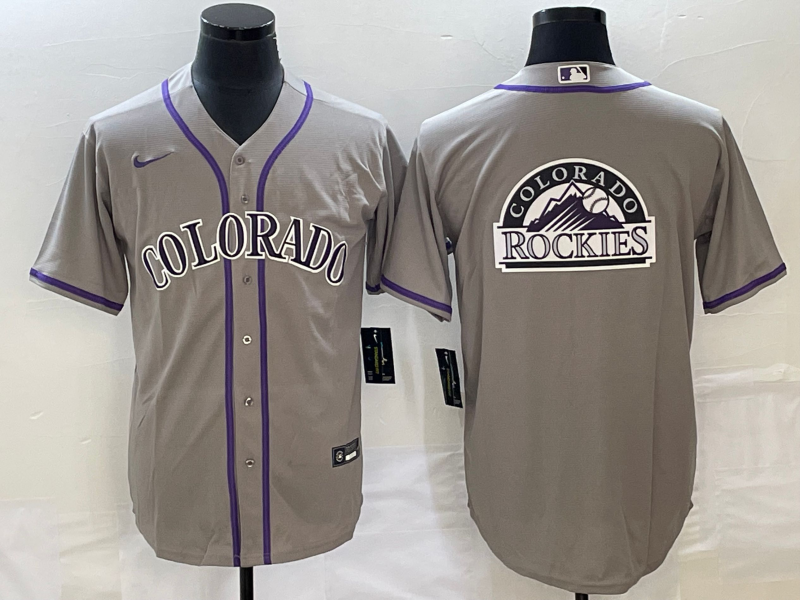 Men's Colorado Rockies Gray Replica Team Jersey1