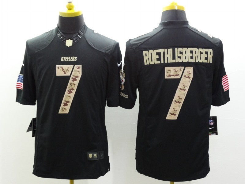 Men's Pittsburgh Steelers #7 Ben Roethlisberger Black Authentic Player Jersey1