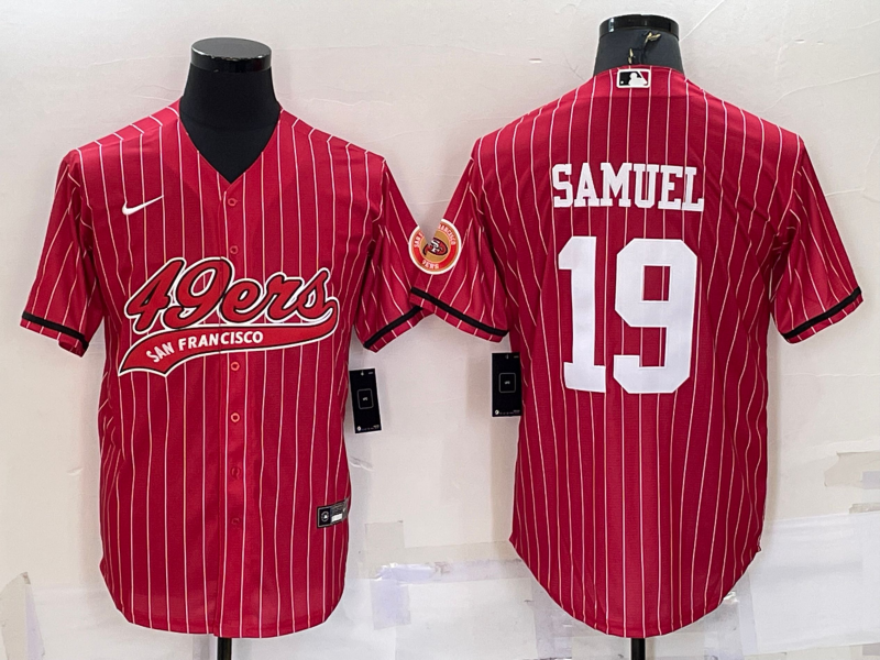 Men's San Francisco 49ers Deebo Samuel #19 Red Player Jersey1 Joint Edition