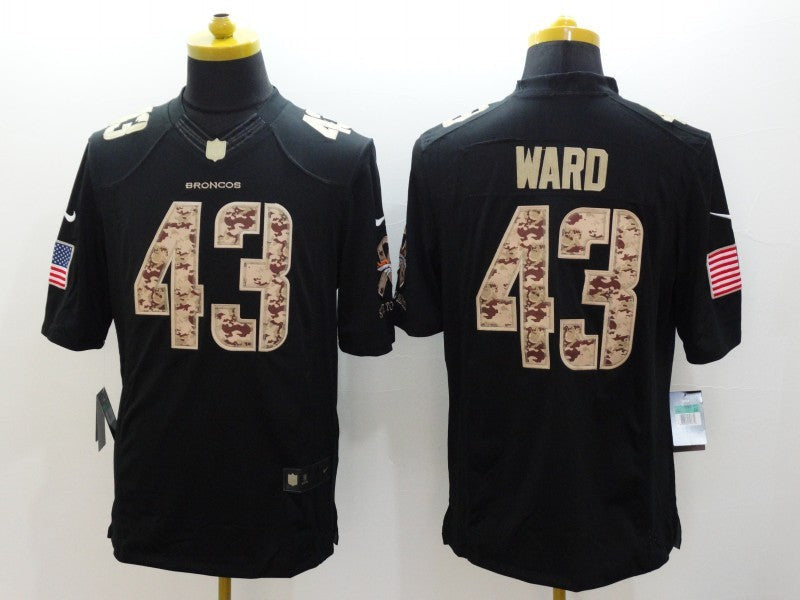 Men's Denver Broncos TJ Ward #43 Black Game Player Jersey1