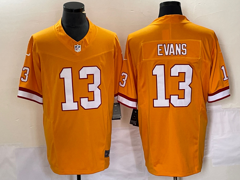 Men's Tampa Bay Buccaneers Mike Evans #13 Orange Throwback Game Jersey1
