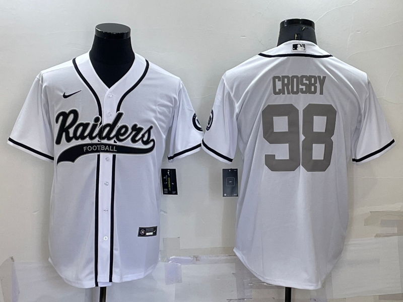 Men's Las Vegas Raiders Maxx Crosby #98 White Player Jersey1 Joint Edition