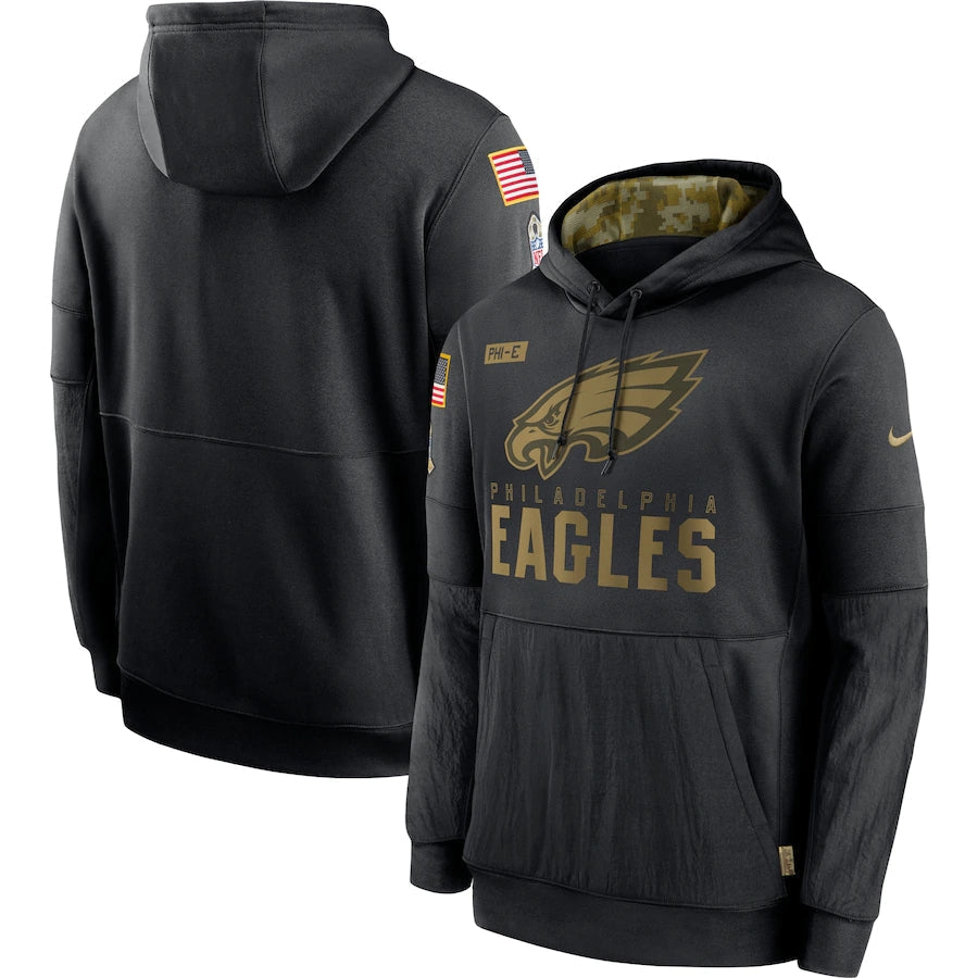 Men's Philadelphia Eagles  2020 Salute to Service Hoodie1 Black