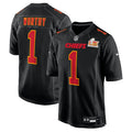 Men's Kansas City Chiefs Xavier Worthy  Carbon Black Super Bowl LIX Fashion Game Jersey