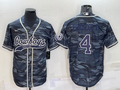 Men's Dallas Cowboys Dak Prescott #4 Grey Camouflage Game Jersey1 Joint Edition