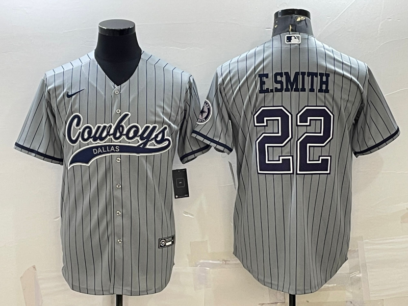 Men's Dallas Cowboys Emmitt Smith #22 Gray Game Player Jersey1 Joint Edition