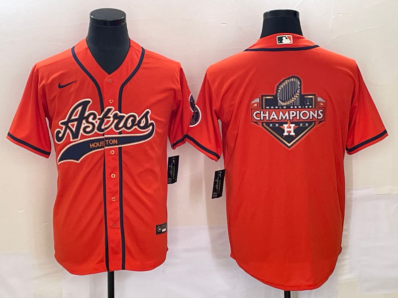 Men's Houston Astros Orange Replica Player Jersey1 Joint Edition