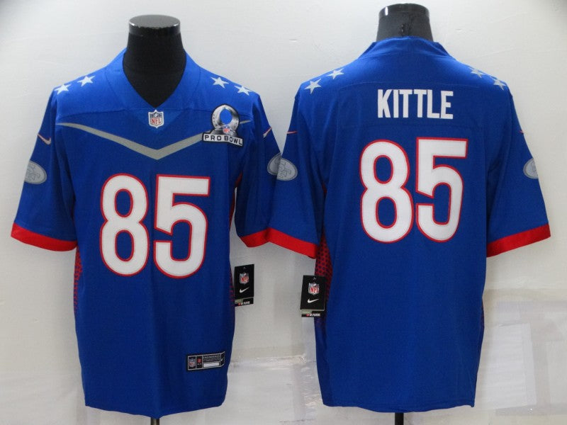 Men's San Francisco 49ers George Kittle #85 Blue ALL STAR Game Jersey1