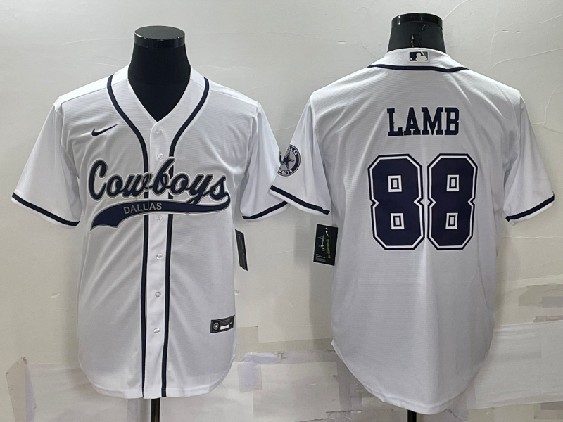 Men's Dallas Cowboys CeeDee Lamb #88 White Game Jersey1 Joint Edition