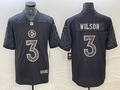 Men's Pittsburgh Steelers Russell Wilson #3 Black RFLCTV Limited Jersey1