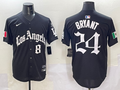 Men's Los Angeles Dodgers Kobe Bryant #8-24 Black Player Game Jersey