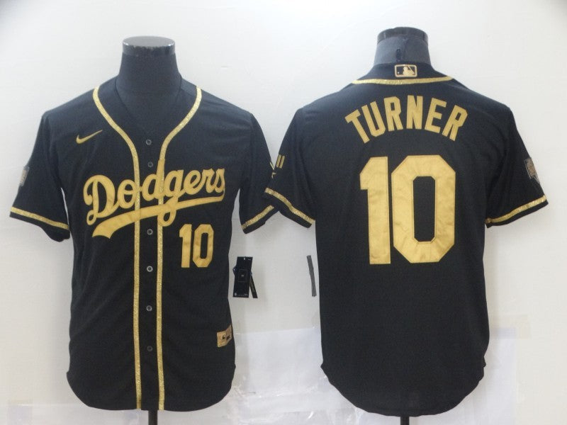 Men's Los Angeles Dodgers Justin Turner #10 Black Fashion Stitched Jersey1