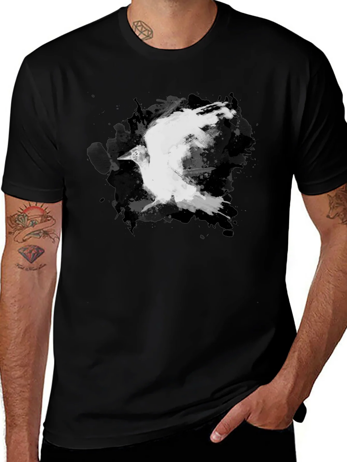 Abstract Raven Black T-Shirt