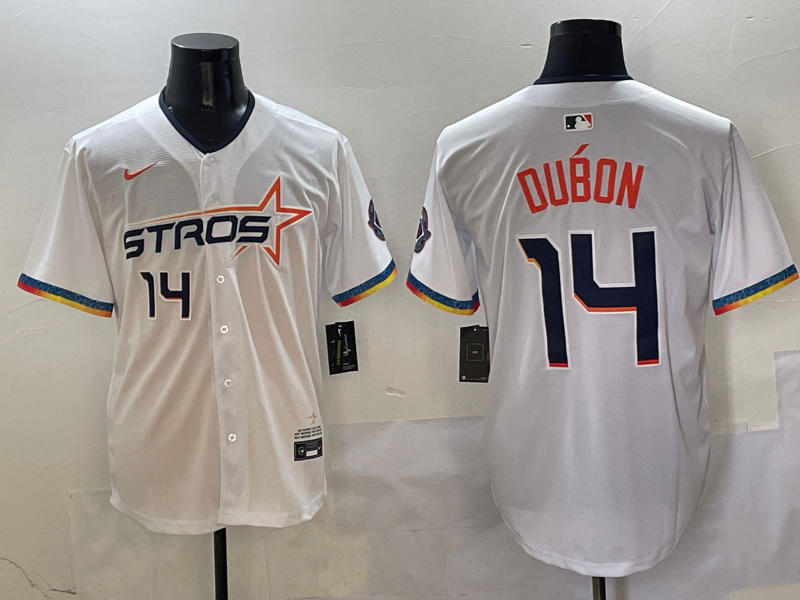 Men's Houston Astros Mauricio Dubon #14 White 2025 City Connect Limited Player Jersey1