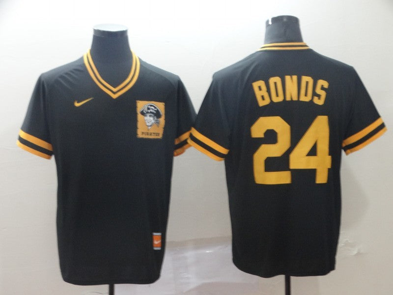 Men's Pittsburgh Pirates Barry Bonds #24 Black Stitched Jersey1