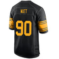 #90 T.J. Watt Player P.Steelers Black Alternate Game Football Jerseys