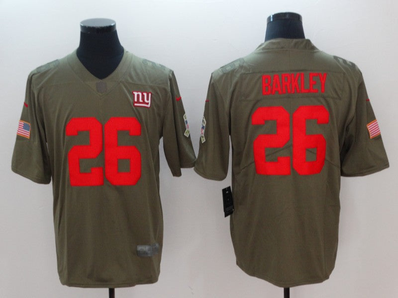 Men's New York Giants Saquon Barkley #26 Brown Authentic Game Jersey1