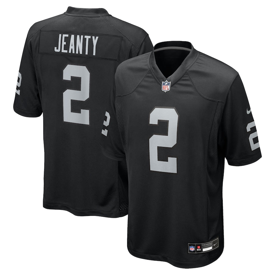 Men's Las Vegas Raiders Ashton Jeanty  Black 2025  Draft First Round Pick Game Jersey