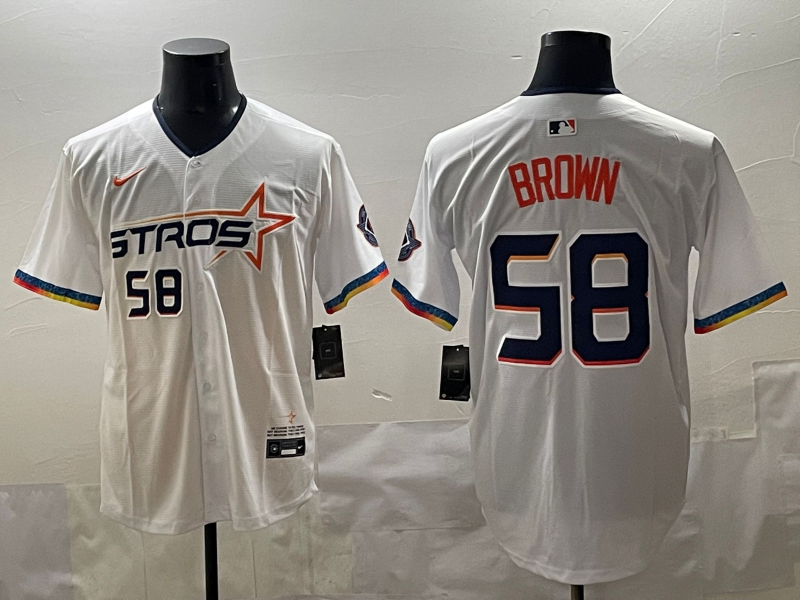Men's Houston Astros Hunter Brown #58 White 2025 City Connect Limited Player Jersey