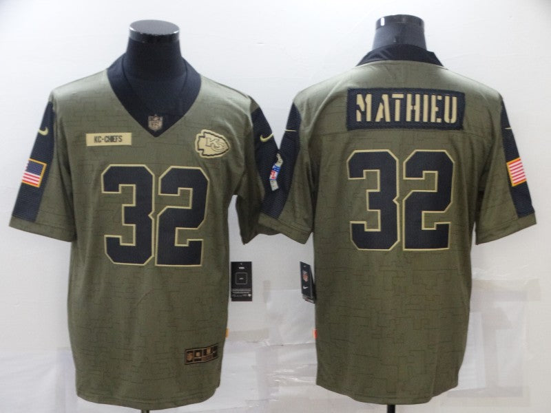 Men's Kansas City Chiefs Tyrann Mathieu #32 Brown Game Jersey1