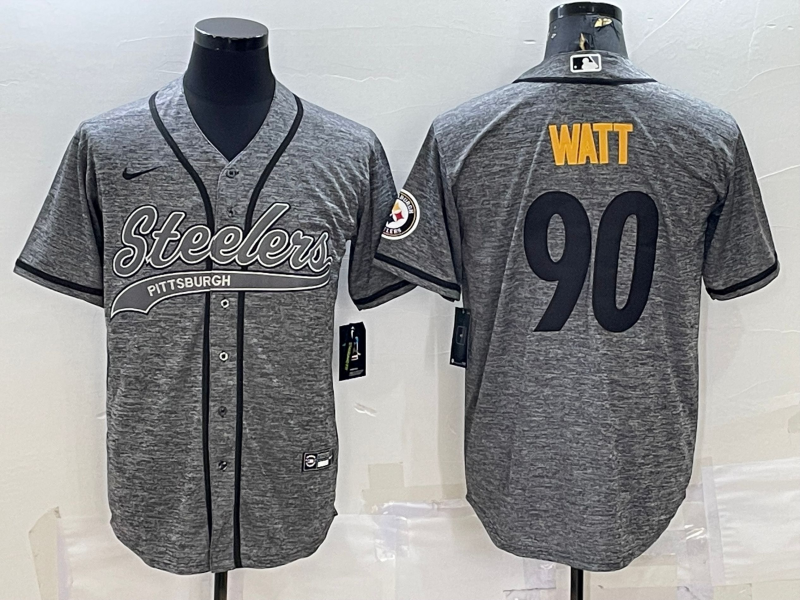 Men's Pittsburgh Steelers T.J. Watt #90 Gray Game Jersey1 Joint edition