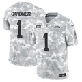 Sauce Gardner New York Jets  2024 Salute to Service Limited Jersey - Arctic Camo