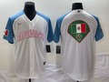 Men's 2023 World Baseball Classic Mexico White/Blue Player Jersey1
