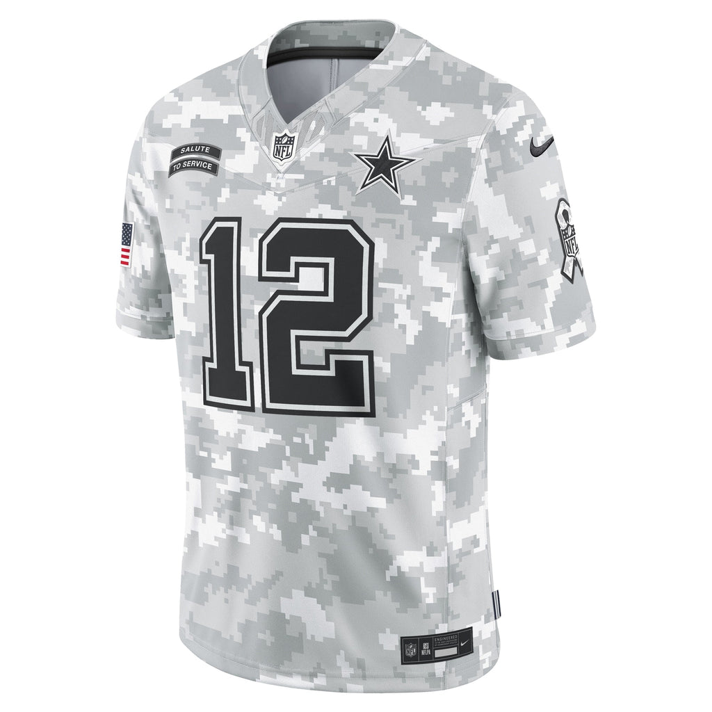 Roger Staubach Dallas Cowboys  2024 Salute to Service Retired   Limited Jersey - Arctic Camo