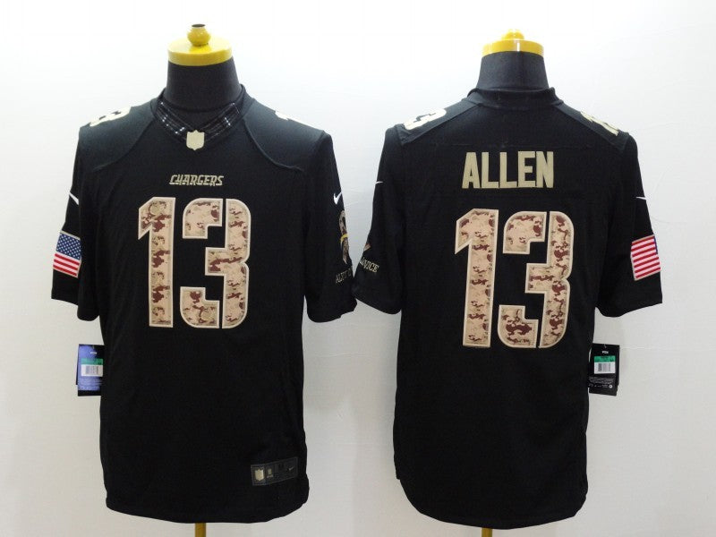 Men's Los Angeles Chargers Keenan Allen #13 Black Game Player Jersey1