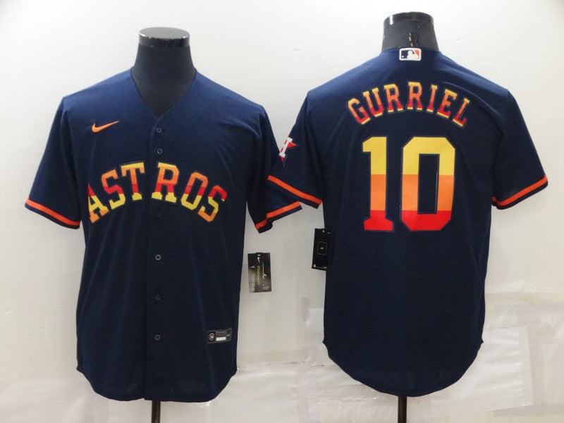 Men's Houston Astros Yuli Gurriel #10 Navy Replica Player Jersey1