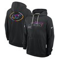 Men's New York Jets  Black 2025  Crucial Catch Sideline Standard Issue Dri-FIT Hoodie