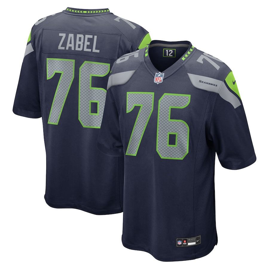 Seattle Seahawks Grey Zabel  College Navy 2025  Draft First Round Pick Game Jersey