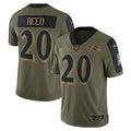 Men's Baltimore Ravens #20 Ed Reed Olive 2021 Salute To Service Retired Player Limited Jersey