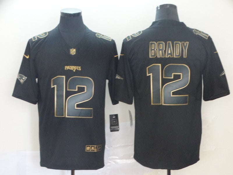 Men's New England Patriots #12 Tom Brady Black Player Game Jersey1