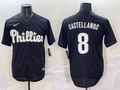 Men's Philadelphia Phillies Nick Castellanos #8 Black Lights Out Replica Jersey